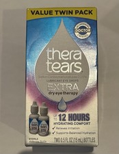 Thera Tears Extra Dry Eye Therapy Lubricant Eye Drops Twin Pack Exp 09/2026 New