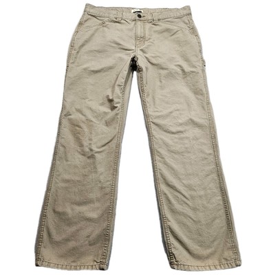 Blue Mountain Work Pants Mens 38x32 Beige Heavy Duck Cotton Carpenter  Straight