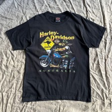 Vintage Harley Davidson Australia Kangaroo 90s Graphic Biker T-Shirt Size M