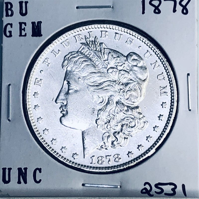 1878 BU GEM MORGAN SILVER DOLLAR UNC MS+++ U.S. MINT RARE COIN 2531