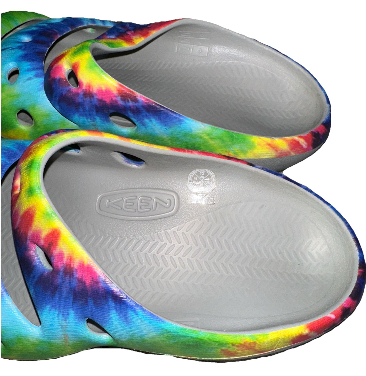 Bello! Keen Yogui Arts sandali slip on uomo 12 multicolore tie dye zoccoli