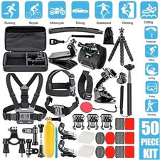 50 Pcs ForGopro Hero 10 11 12 8 7 6 5  Accessory Kit Bundle Chest Head Mount *