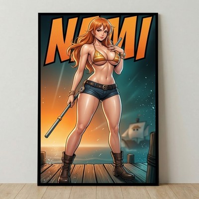 Nami Poster, One Piece Wall Art, Anime Character Print, Room Decor