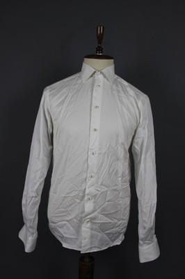 Eton Slim Fit  White Collared Long Sleeve Formal Button Down Dress Shirt Size 41