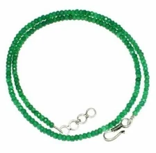 Green Onyx Gemstone 3 mm Rondelle Faceted Beads 16" Strand Necklace SDG66