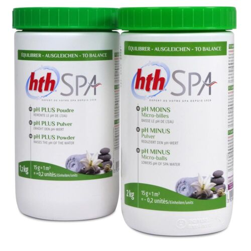 LOT> hth SPA pH-Moins + pH-Plus poudre 3,2 kg soin de l'eau bain à remous spa bain à remous - Photo 1/9