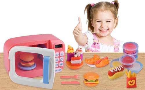 Pretend Mikrowelle Spielset für Kinder Zubehör Kreatives Lernen Realistisches Spielzeug - Bild 8 von 11