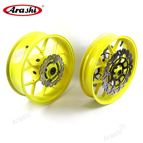 For Honda CBR600RR 2007-2017 Neon Yellow Front Rear Wheel Rim + Brake Disc Rotor - Bild 1 von 9