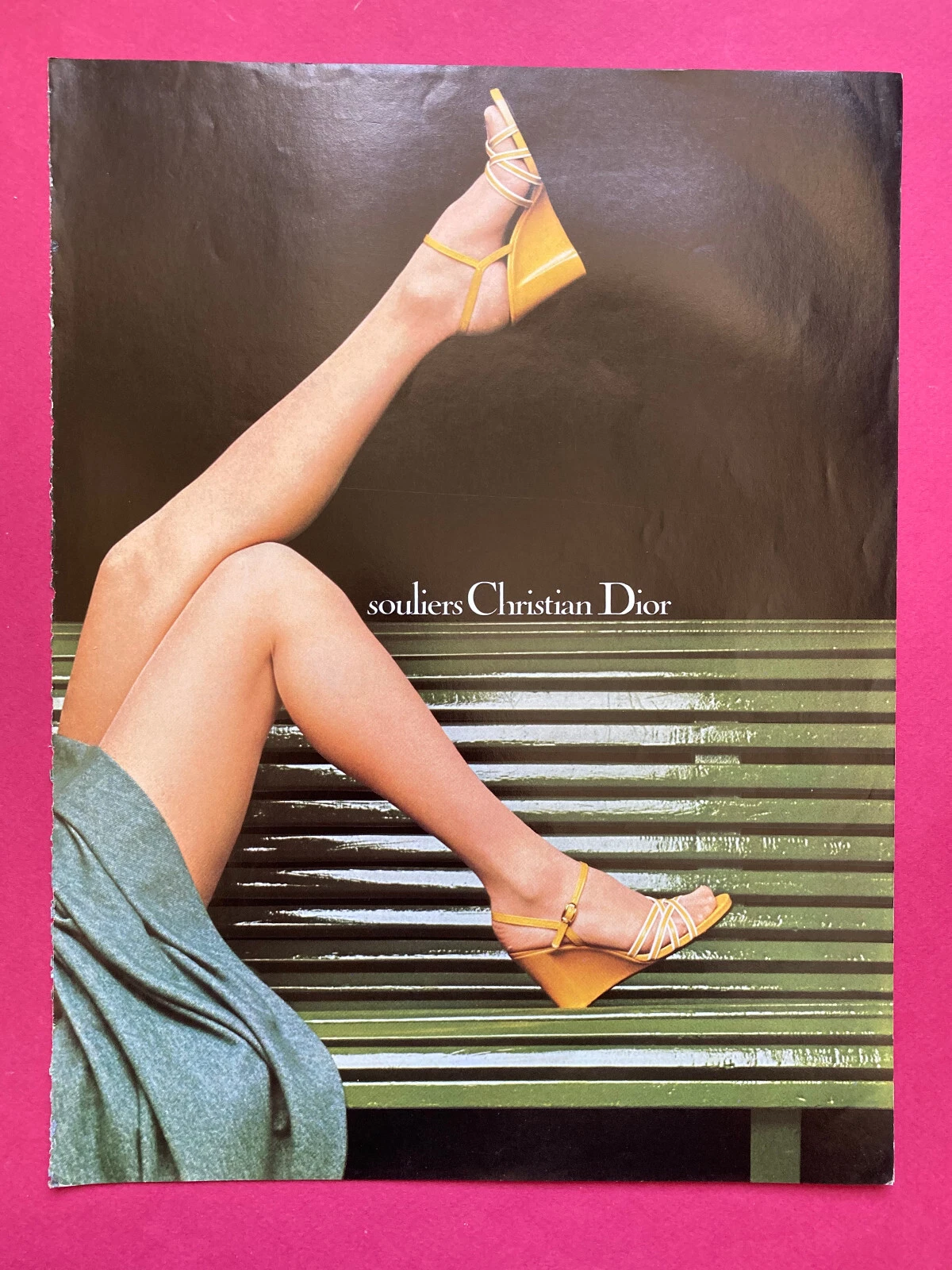 Publicité Christian Dior 1975 advertising vintage soulier pub printemps été mode