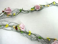 Deko-Girlande Drahtgirlande Rosen Mehrfarbig Ca. 100 Cm