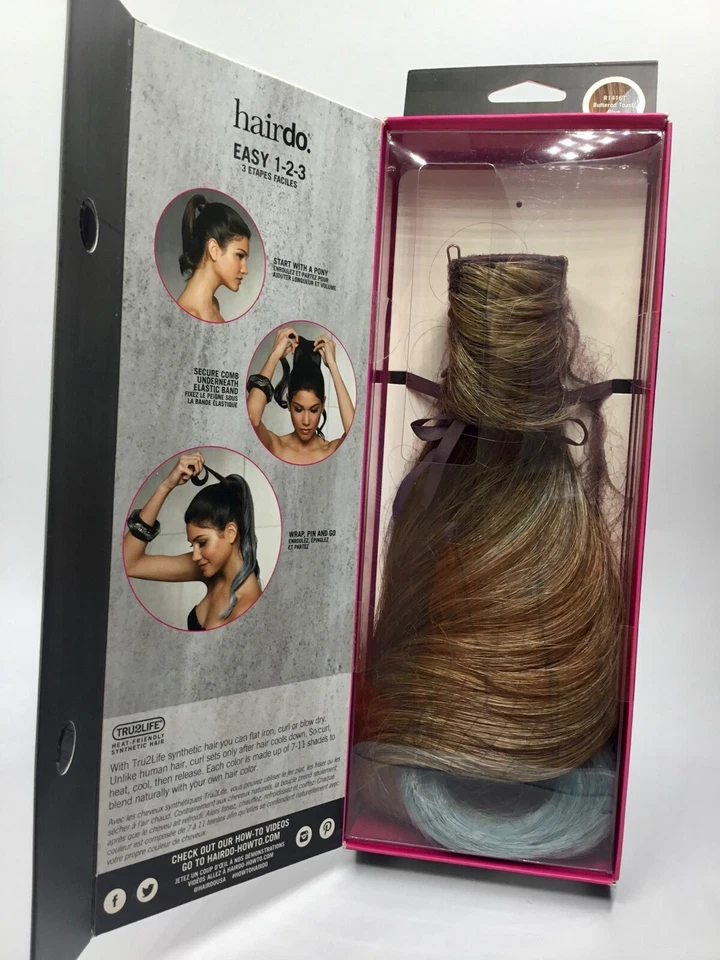 Nuevo en caja Hairdo 23" Color Splash Wrap Around Pony 8 TOAST-AZUL Ombre Look Foto 2 de 2