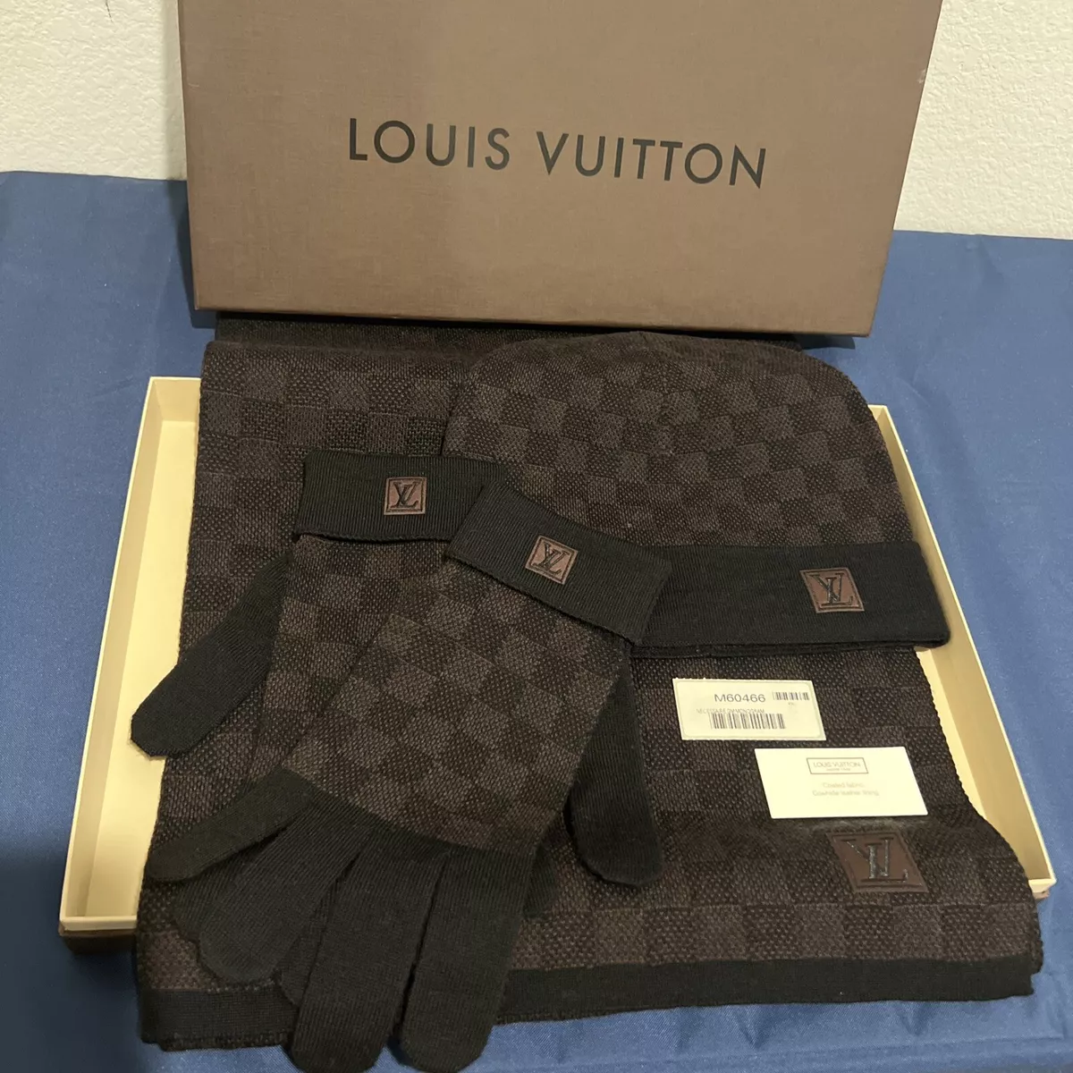 Louis Vuitton Beanie & Scarf Set In Brown