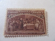 Sc#234 Columbus With Queen 5c Stamp MNH OG] 1892 Issue  Auction #C [CV $250]