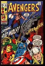 AVENGERS #80 5.0 // 1ST APPEARANCE & ORIGIN RED WOLF & LOBO MARVEL COMICS 1970