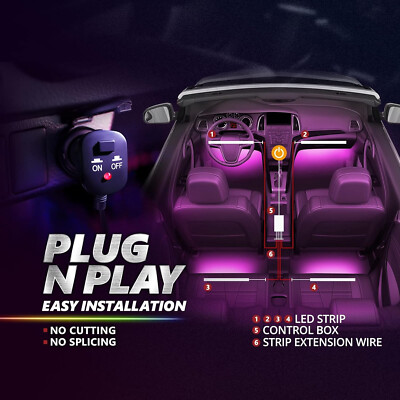 Aura Pro CAR LED Lights Double Row Interior with Smart APP Control Ambient Light