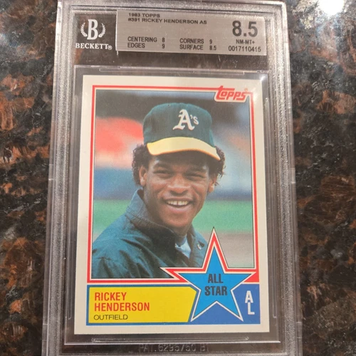 1983 Topps - All Star #391 Rickey Henderson BGS POP 3