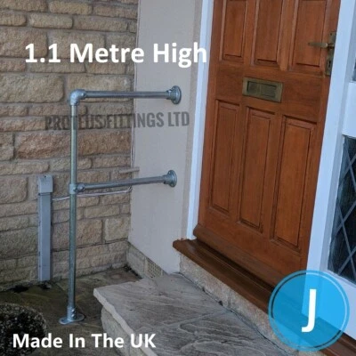 PROTEUS FITTINGS LTD Mobility Rail Outdoor Handrail Disability Safety Rail Doorstep Access Metal J