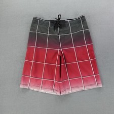 Ocean Pacific Board Shorts Men's Size M 32/34 Brief Lined Red Plaid