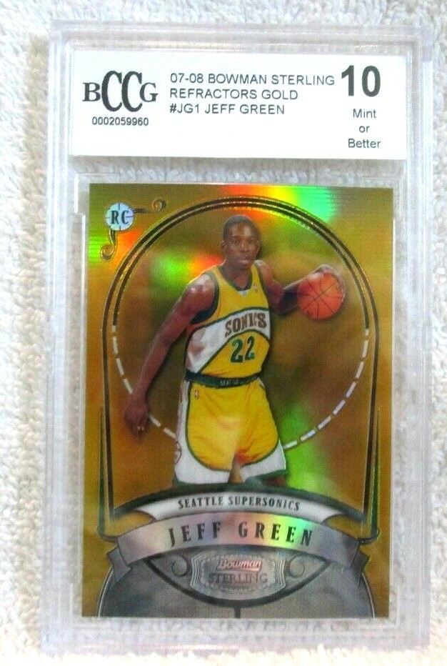 Jeff Green RC 2007-08 Bowman Sterling Gold REF/99 Rookie Card#1