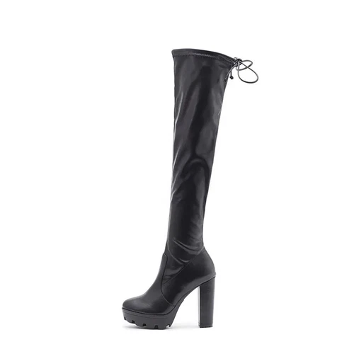 Mujeres Botas hasta el muslo Invierno Tacones altos Sobre la rodilla Botas Otoño Zapatos - Imagen 8 de 26