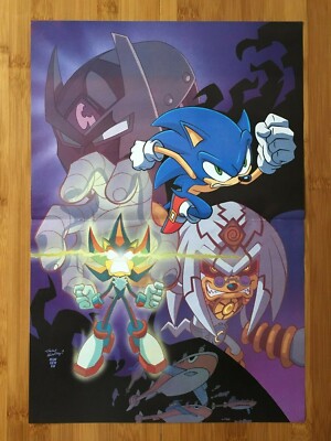 Sonic the Hedgehog 2-Sided Poster Official Tracy Yardley Art Amy Rose Tails SEGA