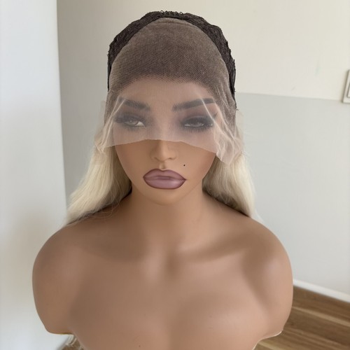 Ombre Platinum Blonde Lace Front Wigs Long Wavy Heat Resistant Hair Pre Plucked - Picture 6 of 7