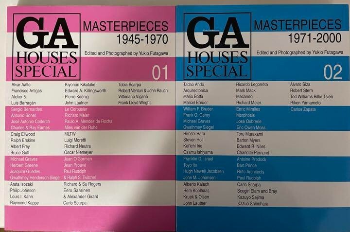 GA HOUSES SPECIAL MASTERPIECES Vol, 1-2 set 1945-1970 1970-2000