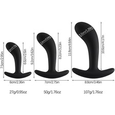 3 PCS Silicone Anal Training Starter Kits Beginner Trainer Butt Plug Set Sex Toy