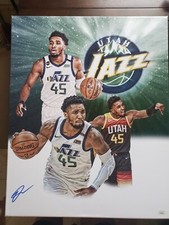 Donovan Mitchell NBA	JAZZ 16x20 AUTOGRAPHED Canvas JSA Authenticated 1/2