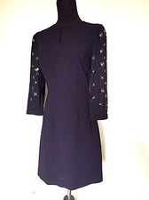 $6.790 NWT XS S 36 38 40 PRADA silk DRESS BLACK BEADS SEQUINS beaded metal