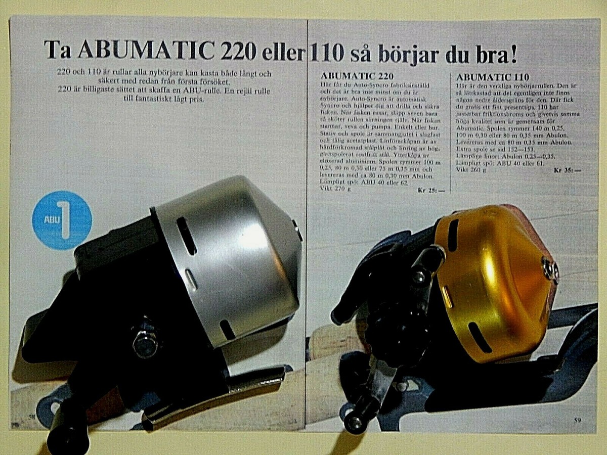 未使用　ABU ABUMATIC 110 Collectible pair of 70's Vintage Abumatic 220 & 110 spin