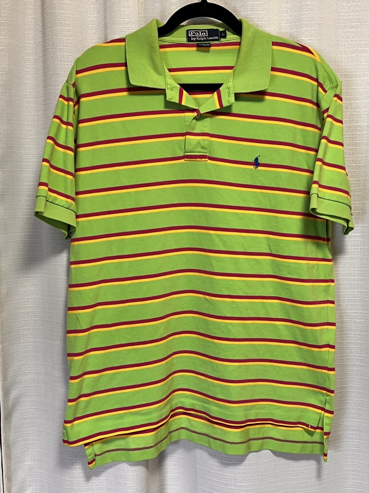 Polo Ralph Lauren uomo grande polo verde lime golf camicia piccola blu pony cotone