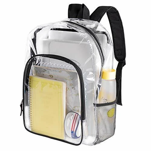 K-cliffs 12 inch Clear PVC Messenger Bag Heavy Duty See Through Tote. Stadium Approved Handbag Transparent Pouch Hand Bags Top Handle & Adjustable