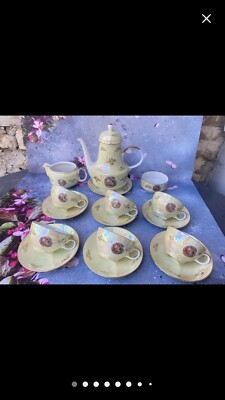 VINTAGE GDR PORCELAIN MADONNA KAHLA DESIGN COFFEE/ TEA SET FOR SIX FOR SALE!