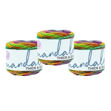 (3 Pack) Lion Brand Yarn 528-201BY Mandala Thick & Quick Bulky Yarn, Swirl