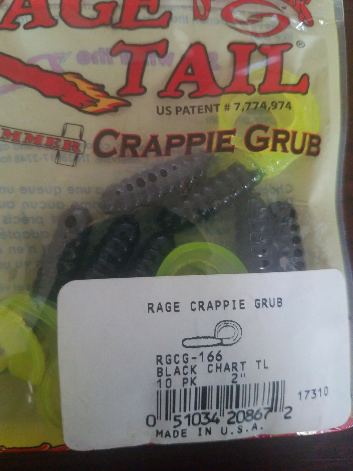 Strike King Rage Tail Crappie Grub 10 PK 2"  - Image 3
