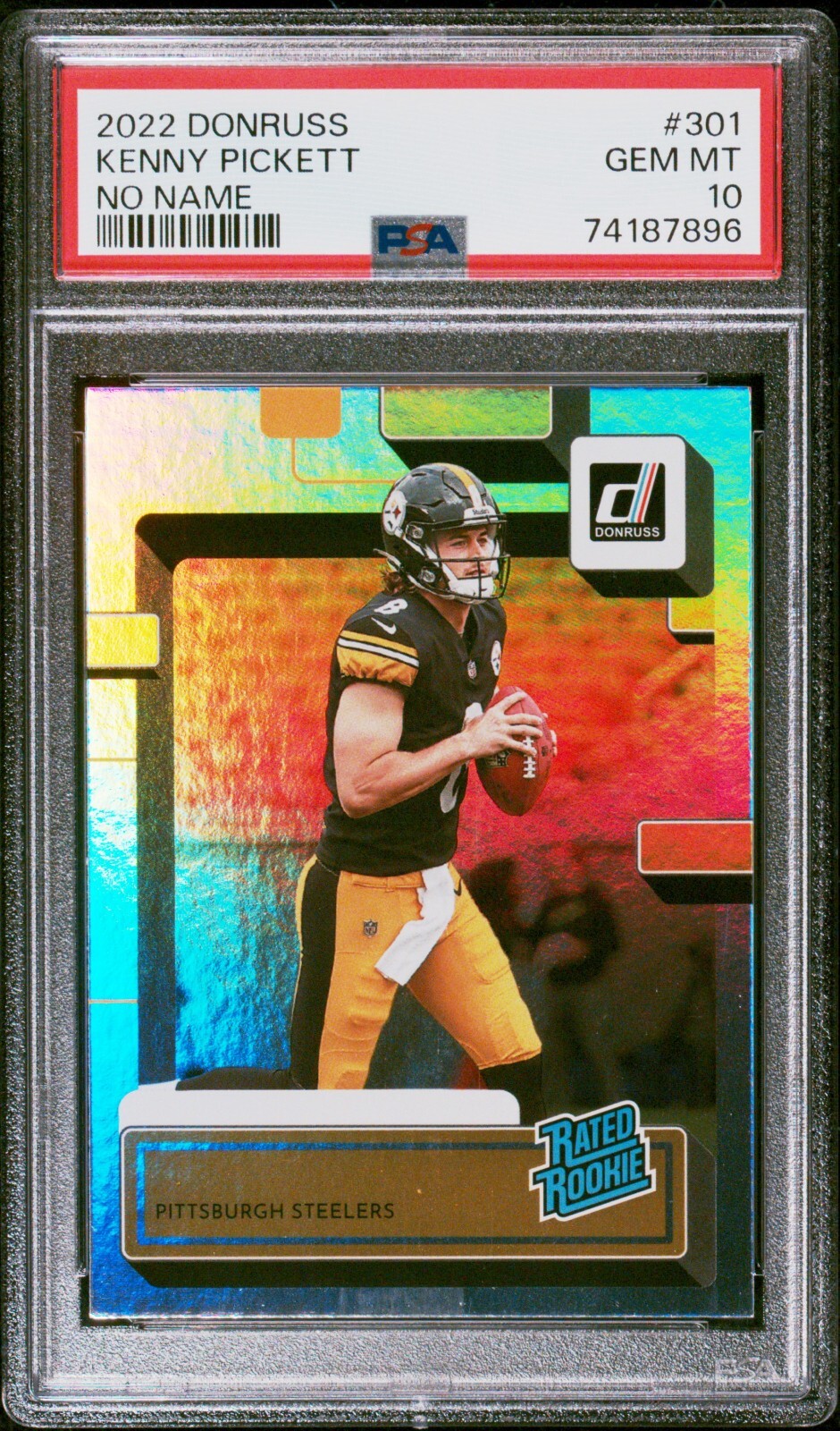 2022 DONRUSS KENNY PICKETT #301 NO NAME ROOKIE PSA 10 (RARE LOW POULATION OF 2)