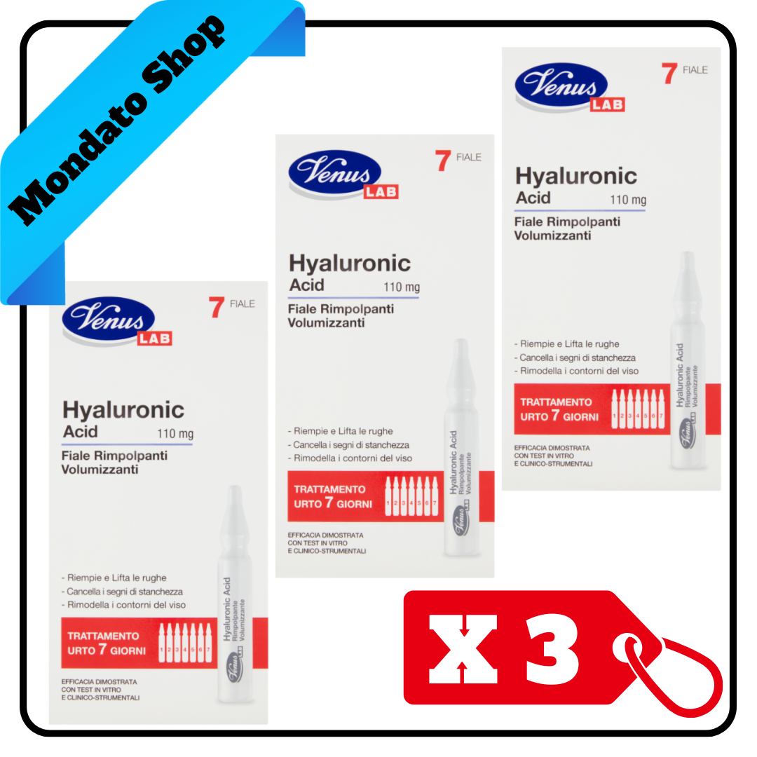 VENUS LAB HYALURONIC ACID 110 MG FIALE RIMPOLPANTI VOLUMIZZANTI 7 X 2ml (X3)