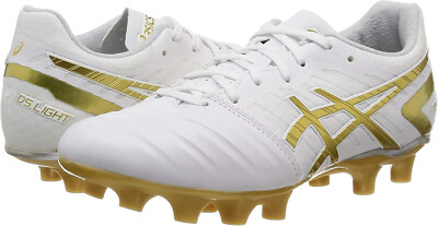 ASICS Soccer Football Spike Shoes DS LIGHT 1103A068 White Gold US9