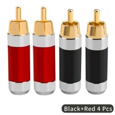 4Pcs Pure Copper Gold Plated RCA Hifi Audio Amplifier Cable Plug DIY Accessories