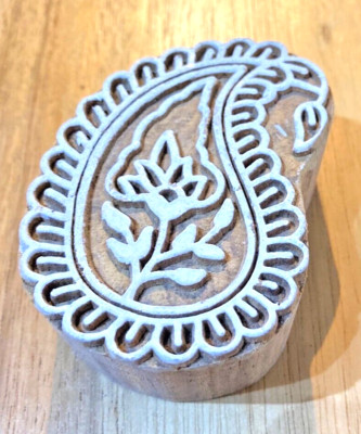 Indian Wooden Printing Blocks - Large Hand Carved  Indian Paisley design