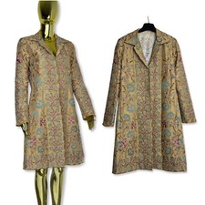Johnny Was Biya 100 Silk Coat Jacket Embroidered Floral Gold Multicolor Size S