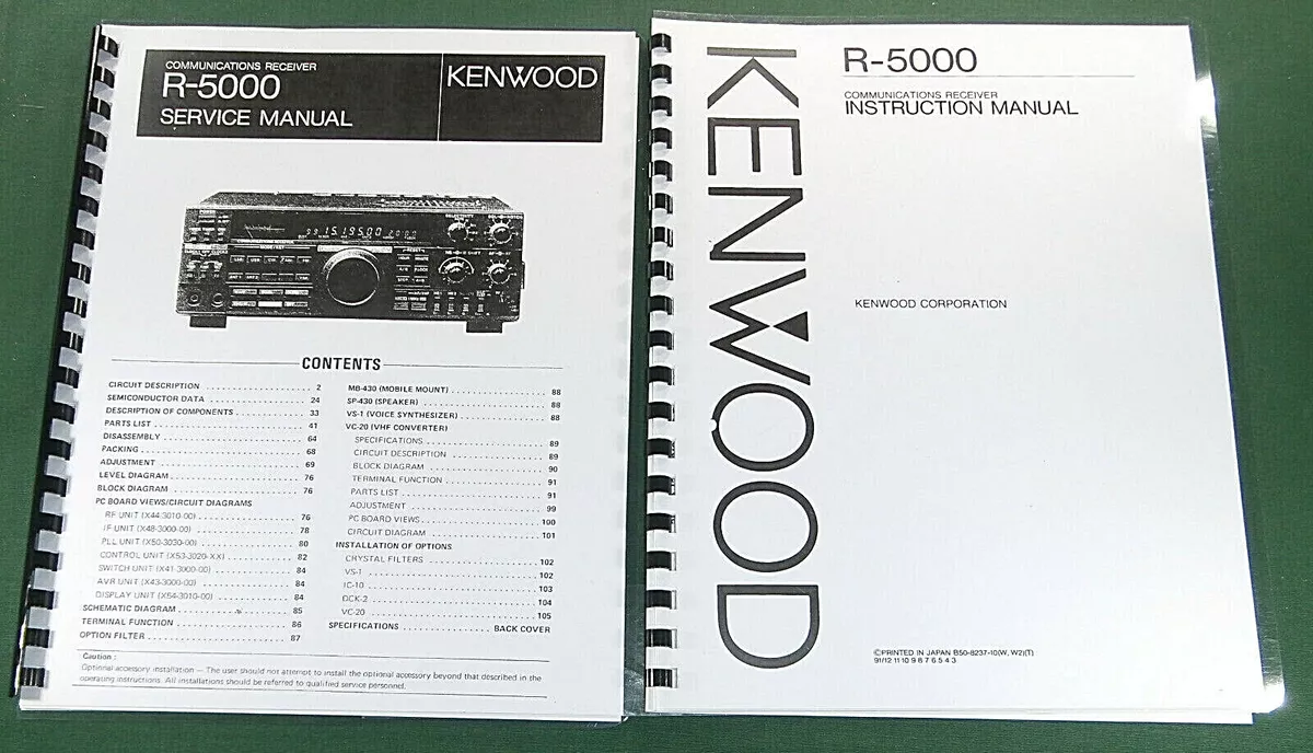 Kenwood R-5000 Service & Instruction Manuals: 11X17