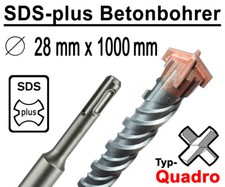SDS-plus Betonbohrer 28 mm x 1000 mm Quadro Bohrer Hammerbohrer Steinbohrer