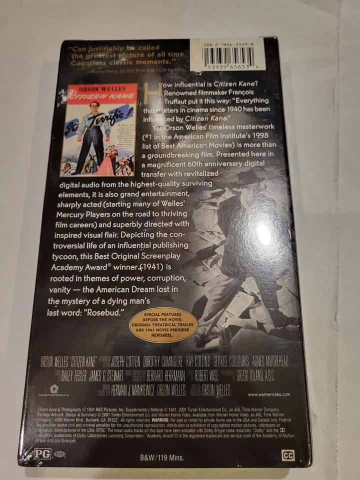 Citizen Kane (VHS) Orson Welles classic - *NEW Foto 2 de 2