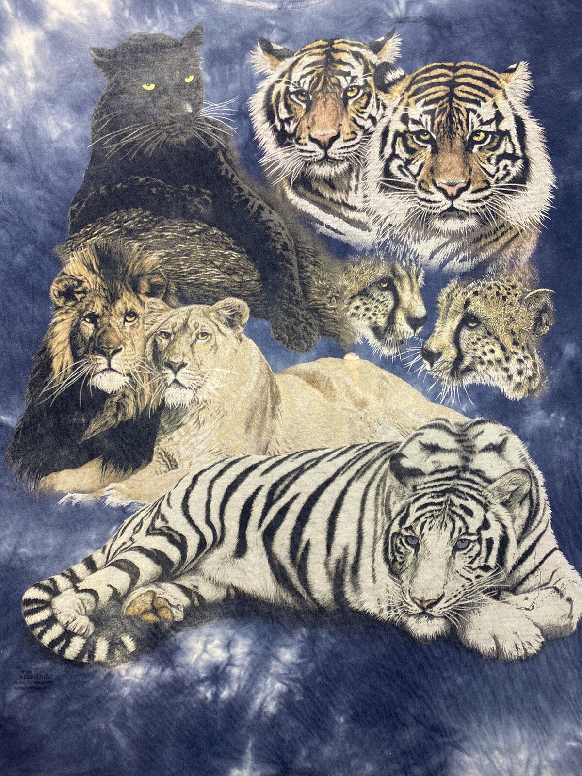 Vintage Mountain Shirt Tie Dye Lion Panther Tiger King Exotic Big Cat XL  Z67