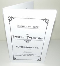 Franklin Typewriter Instruction Manual Reproduction thumbnail