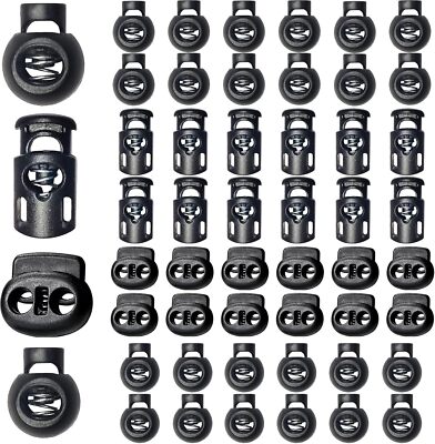 48Pcs Upgraded Plastic Cord Lock, Cord Locks - Draw String Clip with Spring Togg