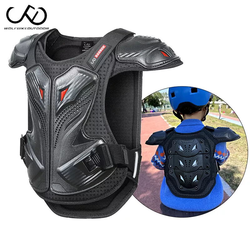 Kids MTB Cycling Body Armor Vest Shockproof Bike Ride Chest Back Protector  Gear