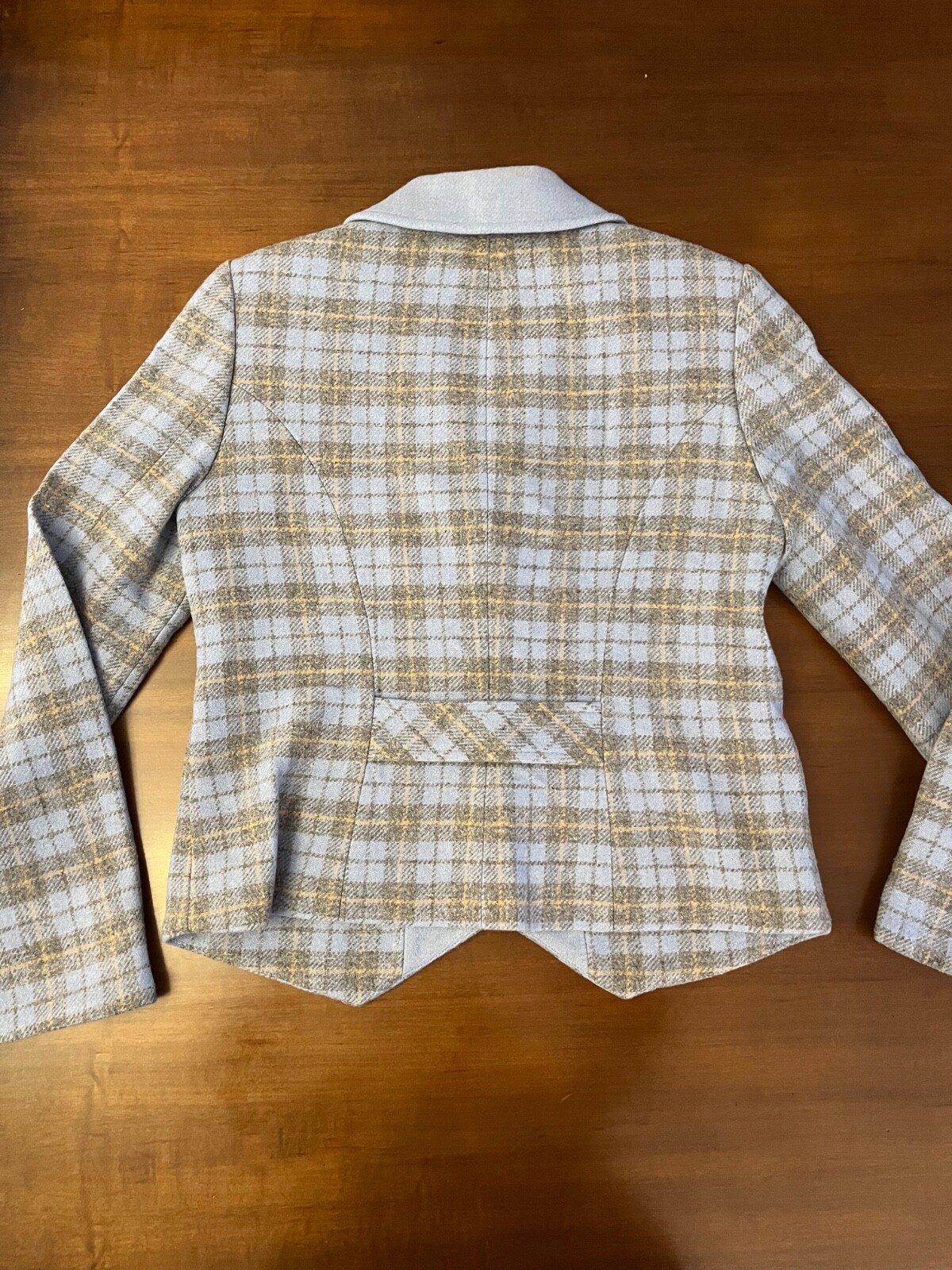 Pendleton Blue Tweed Plaid Fitted Button Blazer W… - image 4